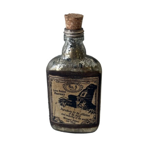 French Chateau Antique Medicine Bottle - Rustic Antique Silver - 45cm