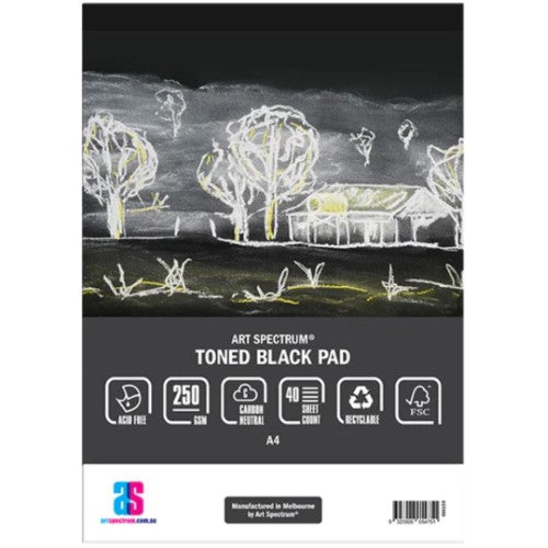 Art Spectrum Black 250gsm 40 Sheet Toned Pads - A4