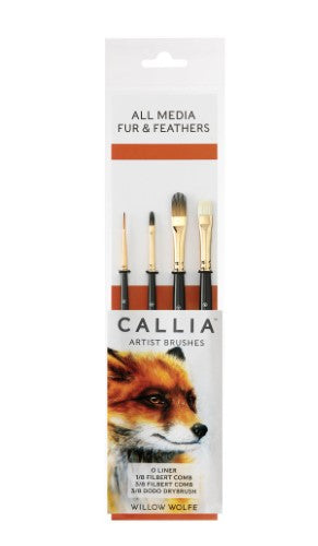 Willow Wolfe Callia All Media Fur & Feathers Brush SetFeathers Set