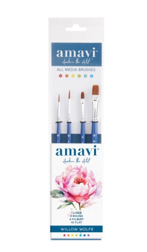 Willow Wolfe Amavi Basic Shapes Golden Taklon Brush SetBrush Set