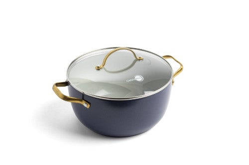 Padova Navy Blue Covered Casserole 24cm/4.7L - GreenPan
