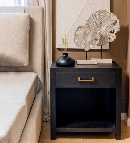 Black Elm Bedsibe Table - Elm