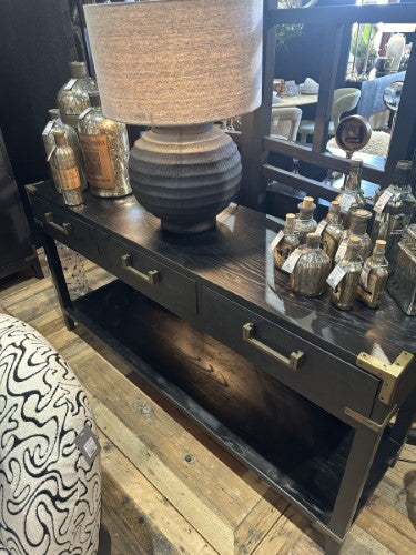 Harlequin Hall Table - Old Pine / Metal Fittings