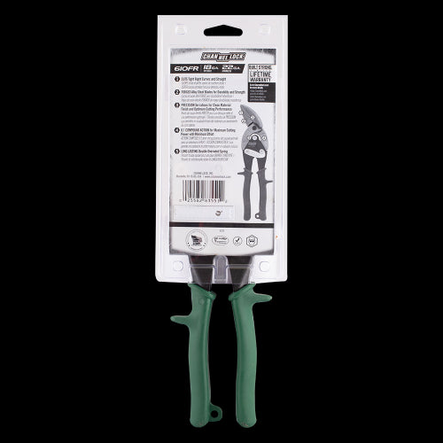 CHANNELLOCK Green Offset Aviation Snip - Right Cut
