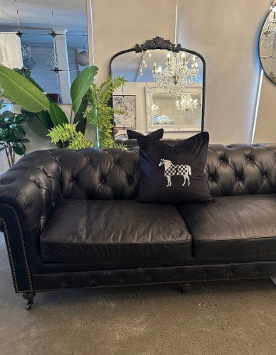 Snugg & Co. Cushion Cover - Horse Embroidery Cushion Cover - Black Velvet