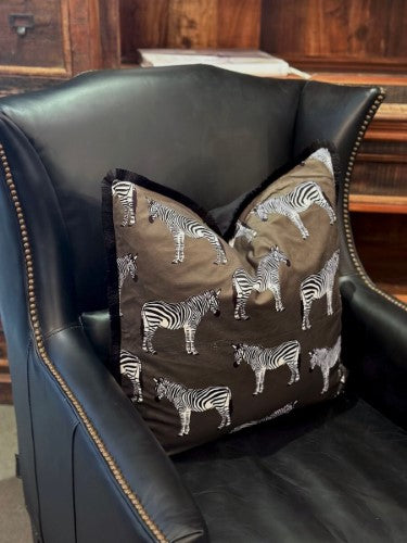 Snugg & Co. Cushion Cover - Zebra Print Cushion Cover - Green Velvet