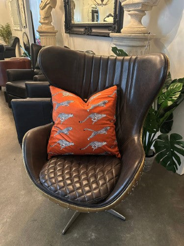 Snugg & Co. Cushion Cover - Leopard Printed Cushion Cover - Orange Velvet