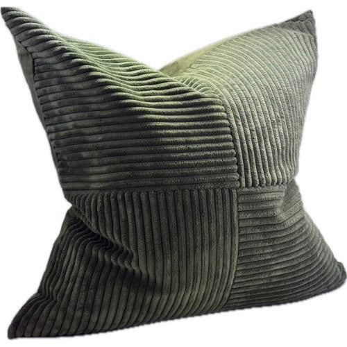 Snugg & Co. Cushion Cover - Patchwork Cushion Cover - Green Corduroy