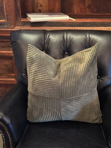 Snugg & Co. Cushion Cover - Patchwork Cushion Cover - Green Corduroy