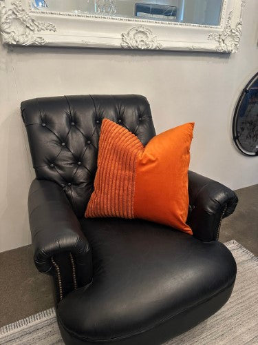 Snugg & Co. Cushion Cover - Patchwork Cushion Cover - Orange Corduroy Velvet