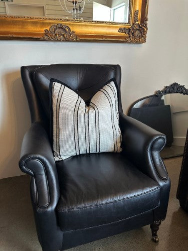 Snugg & Co. Cushion Cover - Jacquard Cushion Cover - Black White Jacquard - 55cm