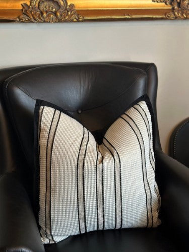 Snugg & Co. Cushion Cover - Jacquard Cushion Cover - Black White Jacquard - 55cm