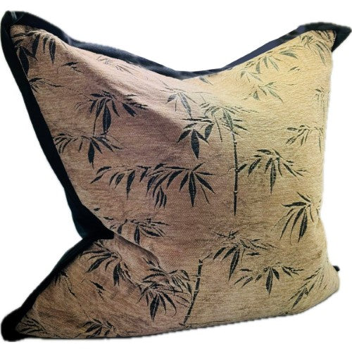 Snugg & Co. Cushion Cover - Bamboo Leaf Cushion Cover - Coffee Jacquard
