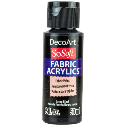 Decoart Sosoft Fabric Paints 59ml LAMP BLACK