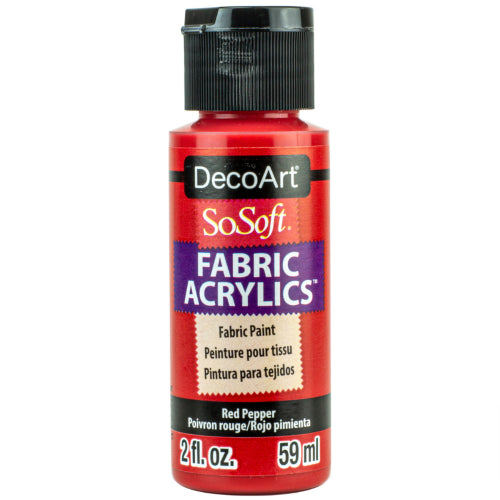 Decoart Sosoft Fabric Paints 59ml RED PEPPER