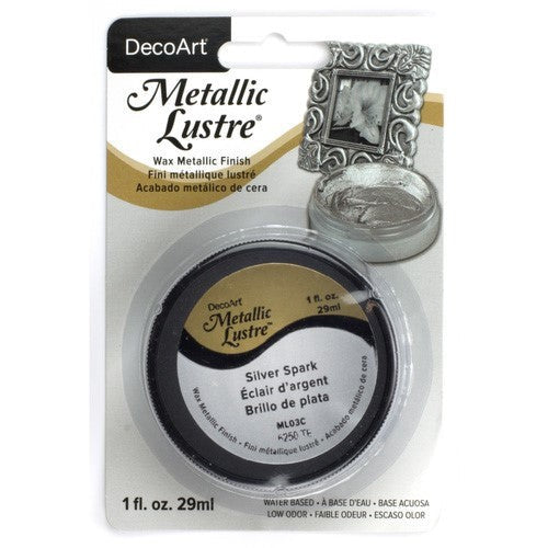 Decoart Metallic Lustre Waxes 59ml SILVER SPARK