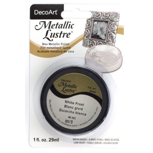 Decoart Metallic Lustre Waxes 59ml WHITE FROST