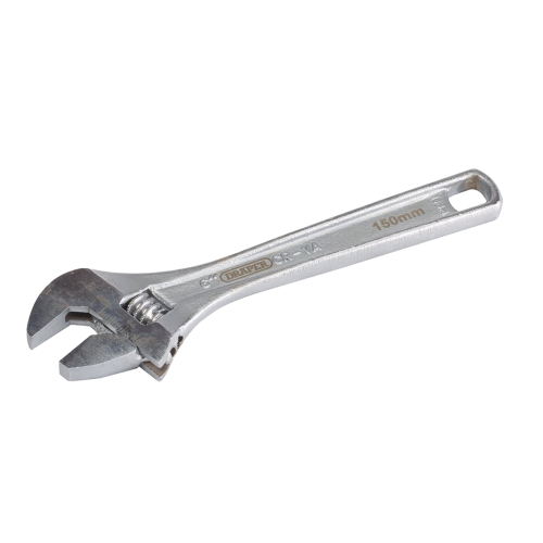 DRAPER 150mm Chrome Plated Adjustable Wrench