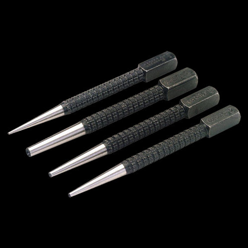 DRAPER 100mm Cupped Nail Punch Set - 4 Pack