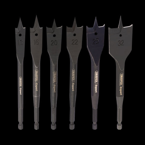 DRAPER Flat Wood Bit Set - 6pc