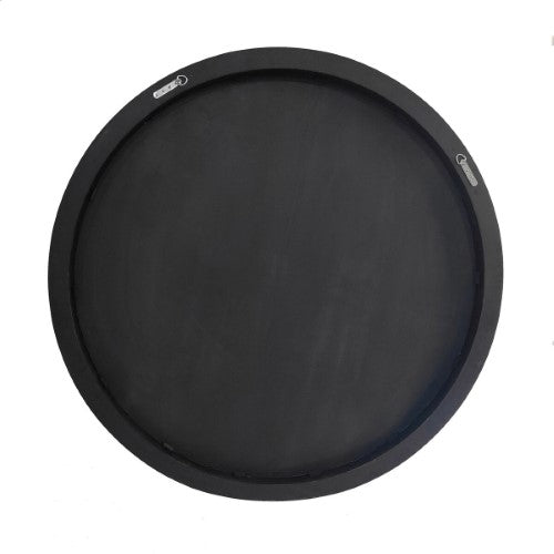 Black Oak & Gold Round Mirror - Oak Veneer - 150cm