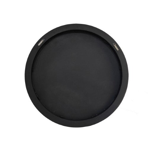 Black Oak & Gold Round Mirror - Oak Veneer - 91cm