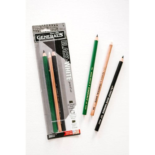 General's Black & White Pencil Set of 3