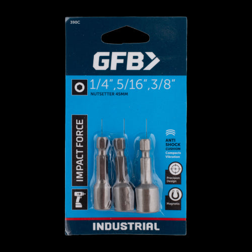 GFB 3pc Magnetic Nutsetter Set (1/4", 5/16", 3/8" x 45mm)