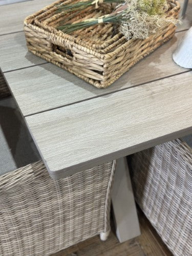 Raffles Bay Outdoor Poly Wood Table with Aluminium Base - Natural Light Oak