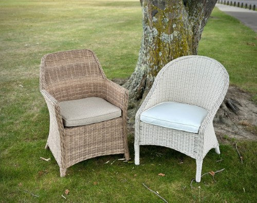 Raffles Bay Outdoor Wicker Chair with Outdoor Seat Cushion - Natural