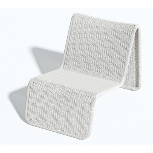 M Relax Outdoor Lounger - White - Alu Frame with Outdoor Wicker