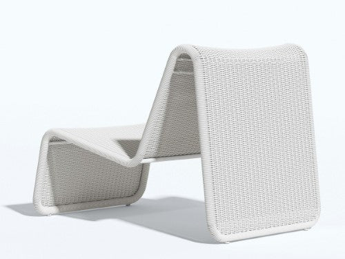 M Relax Outdoor Lounger - White - Alu Frame with Outdoor Wicker
