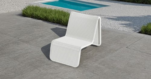 M Relax Outdoor Lounger - White - Alu Frame with Outdoor Wicker