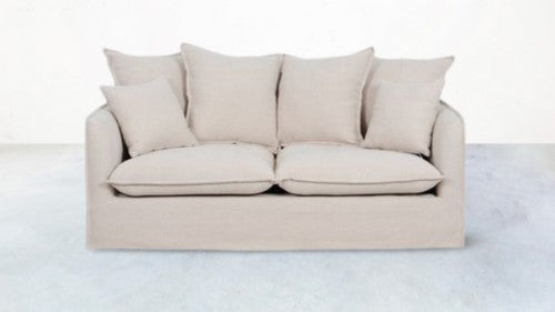 Sydney Slip Cover 2 Seater 6 Cushions - Almond