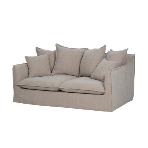 Sydney Slip Cover 2 Seater 6 Cushions - Hazelnut