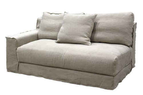 Amalfi 2 Seater Left-Burlap 100% Linen