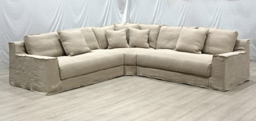 Amalfi 2 Seater Left-Burlap 100% Linen