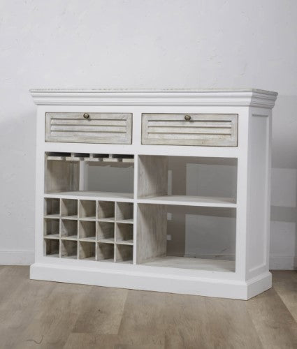 Antique White Drinks Cabinet - Mango