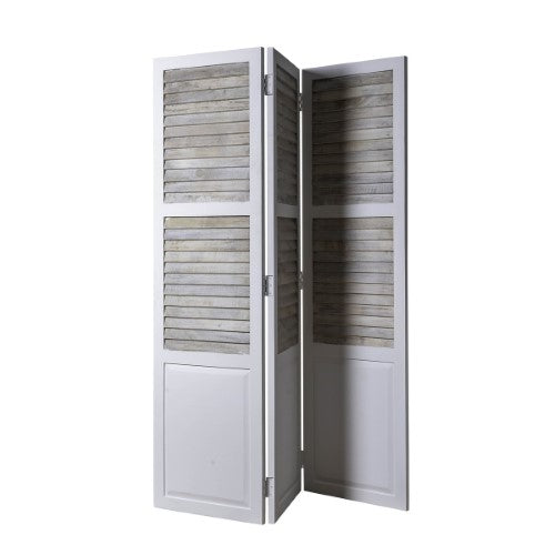 Antique White Bifold Screen - Mango