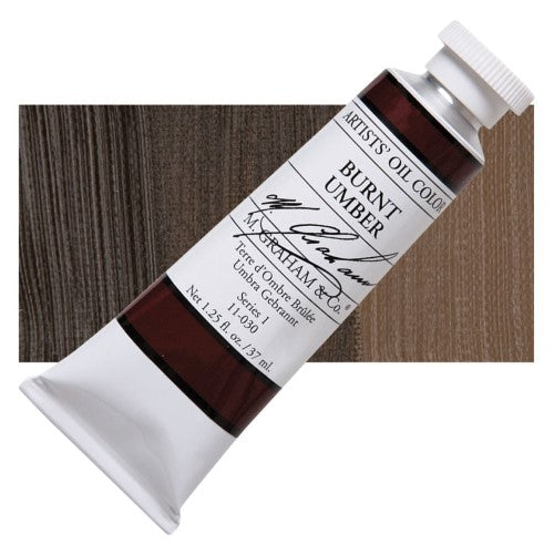 M Graham 37ml Artists' Oil Paints BURNT UMBER