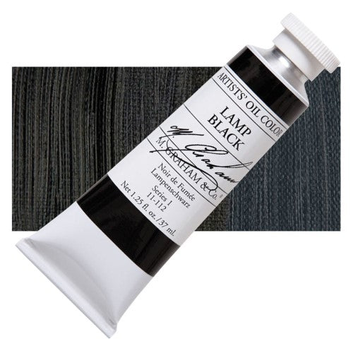 M Graham 37ml Artists' Oil Paints LAMP BLACK