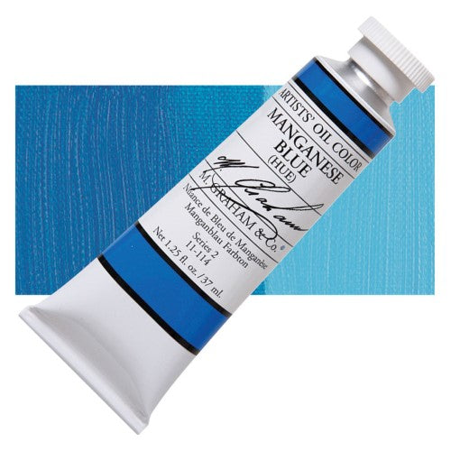 M Graham 37ml Artists' Oil Paints MANGANESE BLUE HUE