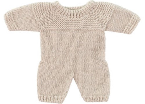 Miniland Knitted Doll Pyjamas 21cm - Linen