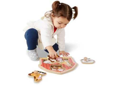 Melissa & Doug - Barn Animals Knob Puzzle - 3pc