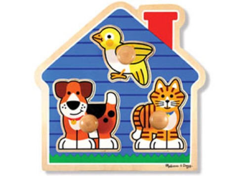Melissa & Doug - House Pets Knob Puzzle - 3pc