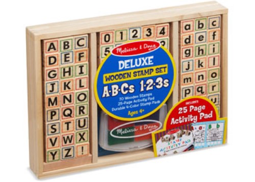 Melissa & Doug - Deluxe Wooden ABC-123 Stamp Set