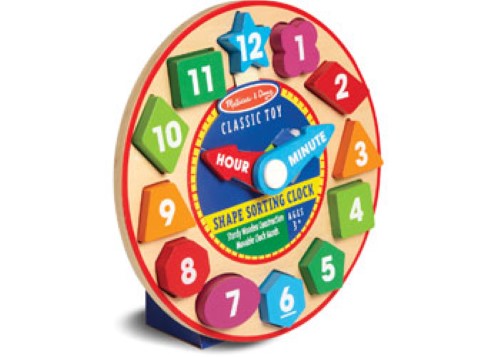 Melissa & Doug - Wooden Shape Sorting Clock