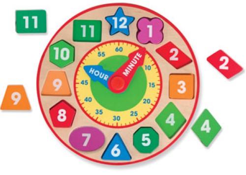 Melissa & Doug - Wooden Shape Sorting Clock
