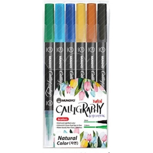Mungyo Dual Nature Calligraphy Markers Set of 6