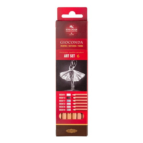 Koh-I-Noor Gioconda Greytone Pastel Pencils Set of 6